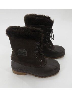 Sorel kids Brown Waterproof Winter Snow Boots With Faux Fur Lining & Rubber Sole